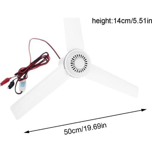 12V 24V Ceiling Fan Camping Tent Silent Hanging Cooling Fan for Outdoor Home Bed Q1JF