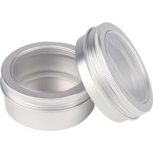 30 x 200g Aluminum jar container With Window ,200g Metal Display Tin for cream, sugar, storage, display, jewelry, glitters use