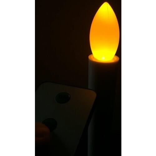 36Pcs Remote controlle Led taper Candlestick Wedding table Home decor candleabra Church Lamp Flameless 2KEY controller 17.5cm(H)