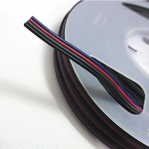 5m / 10m / 20m / 50m 4 Pin Extension RGB+White /RGB+Black Wire Connector Cable For 3528 5050 2801 8806 RGB LED Strip Lamp lights