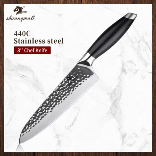 8 Inch Utility Slicing Chef Knife 440C Stainless Steel Kitchen Chef Knives Sharp Home Cooking Cleaver Filleting Vegetable Knife