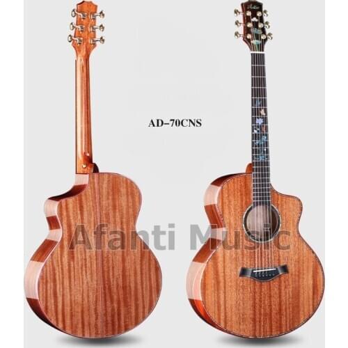 Afanti Music 41 inch all Solid Mahogany wood Acoustic guitar (AD-70CNS)