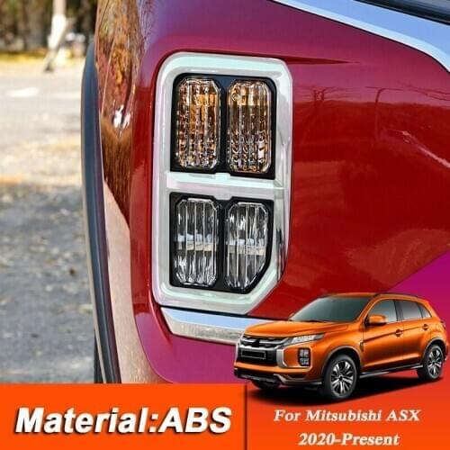 For Mitsubishi ASX 2020-Present Car Styling Car Front Fog Light Frame Strip Stickers Sequins Cover Automobiles Accessories
