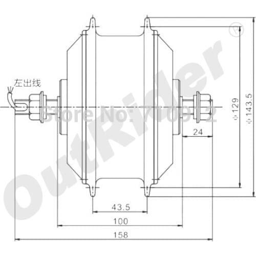Freeshipping24V 250w Front V-Brake Motor DC No Hall geared CE Approved Electric Bike/Ebike Motor KIT PARTS OR01B1 160-260rpm