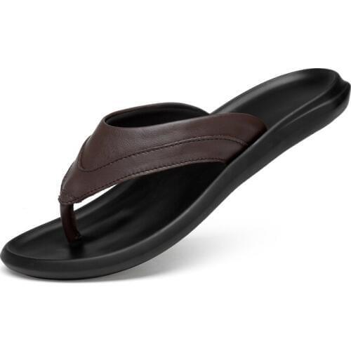 Casa flop Flip-flops zapatilas leather outdoor chancla sport verano summer por sliders black for teenslippers man flip thick de