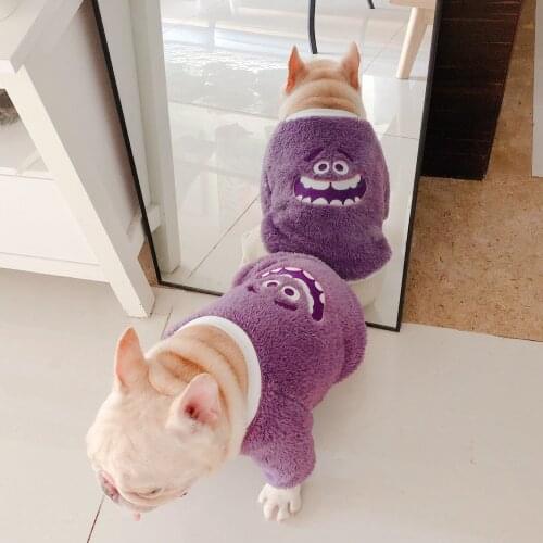 Cute Warm Fleece Pet Dog French Bulldog Clothes Cute Printed Pet Coat Puppy Dogs Shirt Jacket Pullover Camouflage Dog Clothing