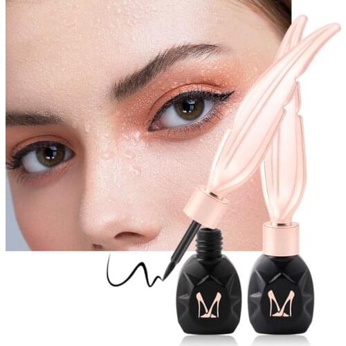 Smooth Soft Black Liquid Eyeliner Feather Shape Quick-drying Waterproof Long-lasting Eyeliner Pencil Easy Apply Makeup TSLM2
