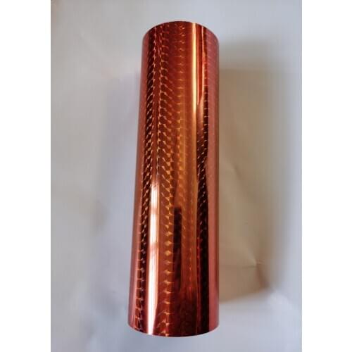 Holographic foil hot stamping foil Orange color lattice pattern stamping foil hot press on paper or plastic