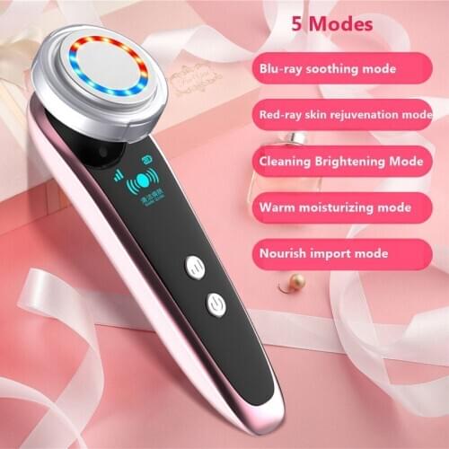 Color light beauty instrument ultrasonic heating ion electroosmosis therapy magnetic heating facial cleanser domestic tool skin