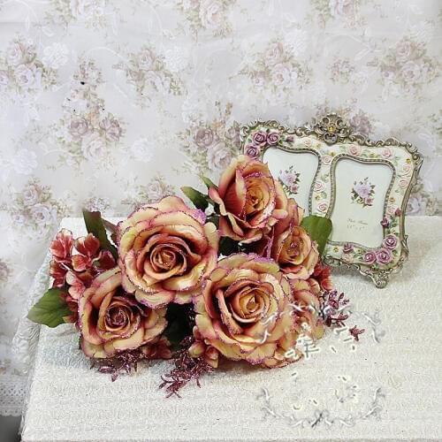 Living room, silk flower decoration, high quality European rose fake flowers.christmas decorations for home