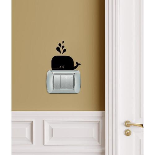 KUCADA whale animal switch panel sticker for wall decoration removable diy wall sticker home decor wallpaper pvc WP1885