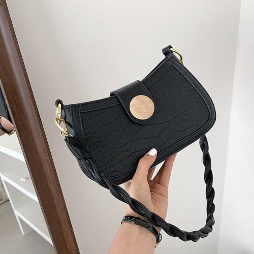 Stone Pattern Small PU Leather Shoulder Bags For Women 2021 Lady Crossbody Bag Female Fashion Handbags Chain Design Tote