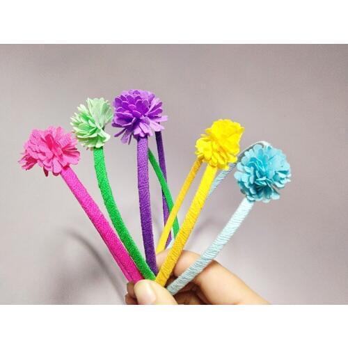 10pcs Fashion Cute Gauze Floral Hair Sticks Flower Hairbands Headbands Princess Party Headwear Girls Hair Accessories