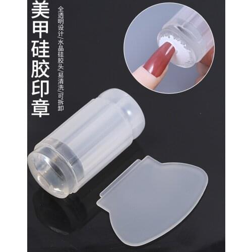 Fashion 3Colors Clear Jelly Silicon Nails Stamping Accessories Art Tools Mainicure Polish Stamp Tattoo Printing Templates,l JKZ