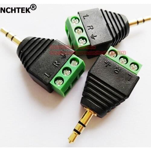NCHTEK Terminal block to 1/8" 3.5mm stereo jack male plug adapter 3Pin Audio Adapter/Free shipping/20PCS