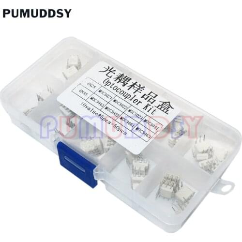 DIP Optocoupler Kit PUMUDDSY 10Value*5PCS=50PCS 4N25 4N35 MOC3021 MOC3022 MOC3023 MOC3041 MOC3043 MOC3052 MOC3061 MOC3063 DIP