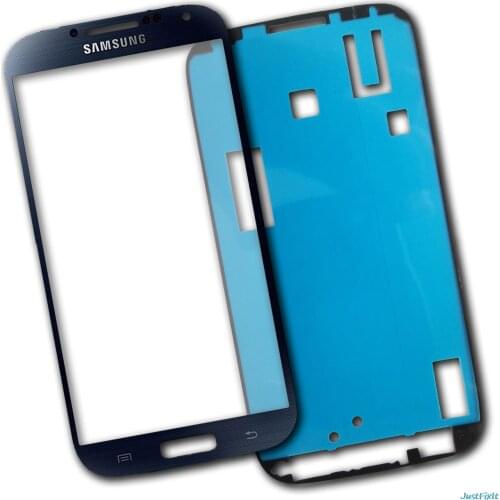 Front Glass Lens For Samsung Galaxy S4 i9500 i9505 glass LCD display outer touch panel screen glass replacement+Stickers