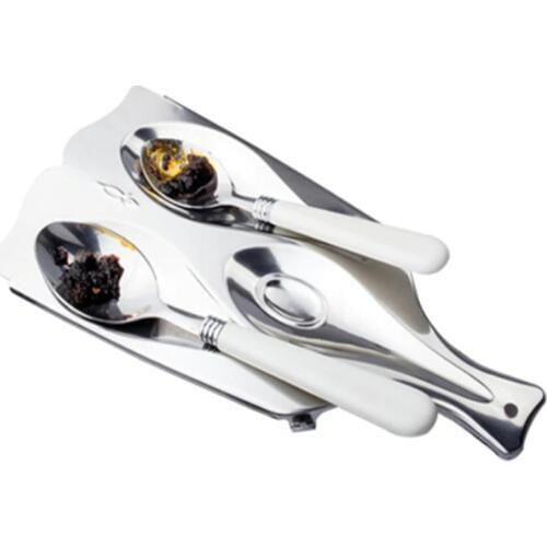 Stainless Steel Spoon Rest Cover Lid Rest Stand Spoon Holder HomeKitchen Utensil Spatula Holder Cooking Tool