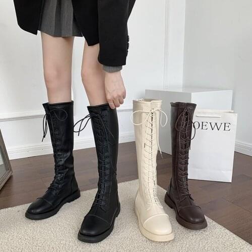 Sexy High Boots Knee-high Pu Boots High Heels For Women Fashion Shoes 2021 Spring Autumn Booties Female Plus Size 35-40