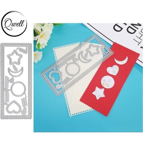 QWELL Love Heart Circle Moon Star Series Metal Cutting Dies Stencil DIY Scrapbooking Album Paper Cards Making Template 2020