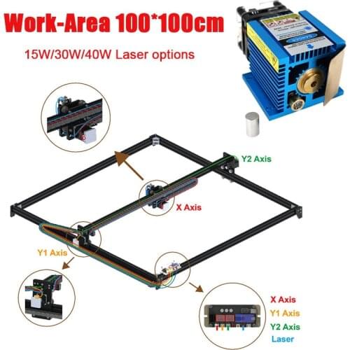 Working Area 100cm*100cm,15W/30W/40W Laser CNC Machine,Desktop DIY Violet Laser Engraving Machine Picture CNC Printer