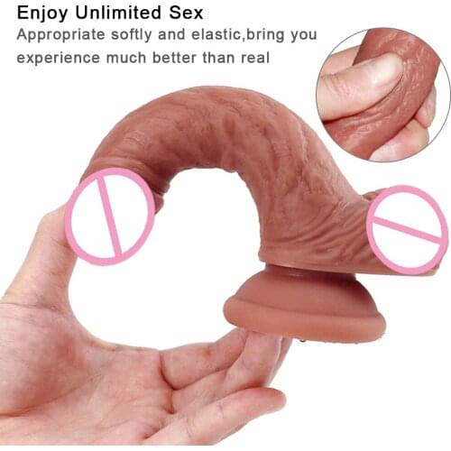 Realistic Dildo with Powerful Sucker Classic Dildos Soft Anal Dildo sex Toys with Testicles Real Hole Anal Plug Penis Replica