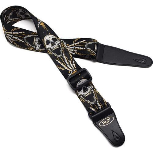 Skull Paw Pattern Guitar Strap Electric Guitar Acoustic Guitar Folk Guitar Bass Strap