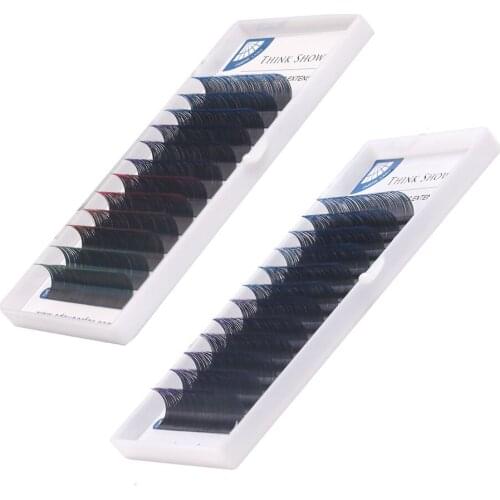 12 Lines Ombre Multi Colorful Eyelash Extension Soft Natural Beauty Silk Eye Lashes False Mink Makeup Graft Cilios