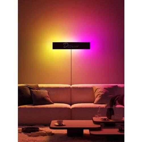 Modern RGB LED Wall Lamp Living Room Decoration Colorful Bedroom Bedside Lights Dining Indoor Lighting Dimmable