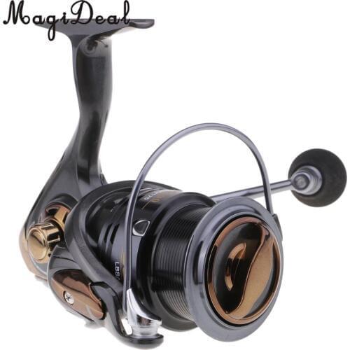Spinning Reel Saltwater 5+1BB Max. Drag 8kg Metal Shallow Spool Fishing Reel Ultra Light Powerful for Long Casting HS5000