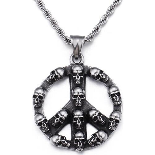 Hip Hop Punk Street Retro Titanium Steel Trendy Male Steamed Head Pendant