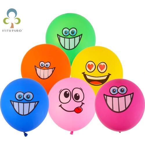 Smile Face Balloons Mix Color Expression Ballon Latex Air Globo Halloween Decorations Happy Birthday Party Supplies GYH