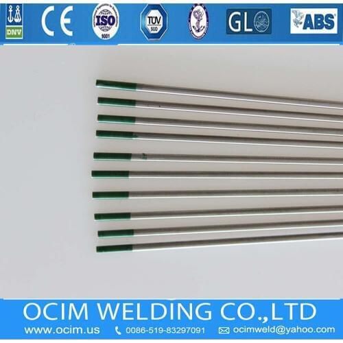 10PCS WP Tungsten Electrode Pure 1.6*175mm 1/16*6.88 inches Green Colour For Aluminium Steel