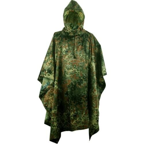 Outdoor Military Breathable Camouflage Poncho Jungle Tactical Raincoat Birdwatching Hiking Hunting Ghillie Suit Travel Rain Gear