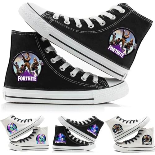 Fortnite High-top Canvas Shoes Shoes for Men Women Game Fortress Night Casual Couples Shoes Sneakers Korean Student Cloth Shoes