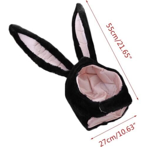Funny Plush Bunny Ears Hood Hat Rabbit Eastern Cosplay Costume Headwear Props N58F