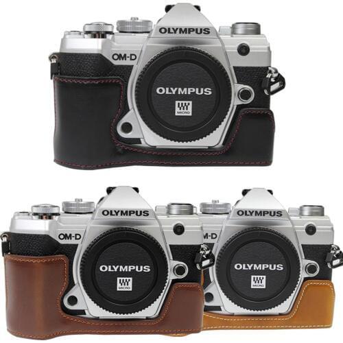 Pu Leather Case Opening Version Protective Half Body Cover Base For Olympus OMD EM5 III E-M5 Mark III EM5 MK3