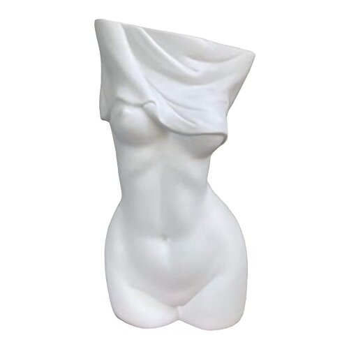 Female Body Art Flower Vase Feminine Curve Ceramics White Bohemian Design Home Decor Artists Living Room Flower Arrangement