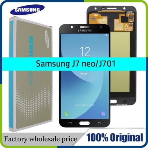 5.5 " original AMOLED For Samsung Galaxy J7 neo J701 J701F J701M AMOLED LCD Display Touch Digitizer Screen Brightness Adjustment
