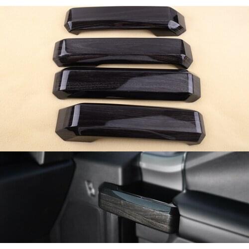 1 Set Car ABS Black Wood Grain Inner Interior Door Handle Cover Trim Decoration Fit For Ford F150 2015 2016 2017 2018 2019