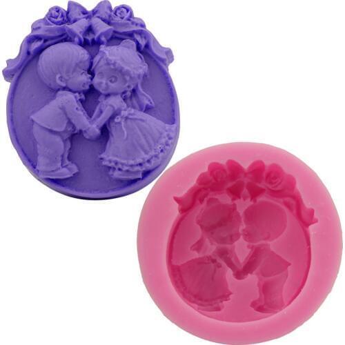 1 Pcs Round Girl Boy Silicone Soap Mold Crafts Handmade Craft 3D Insect Soap Mold Soap Molds For Soap Making Soap DIY Tool