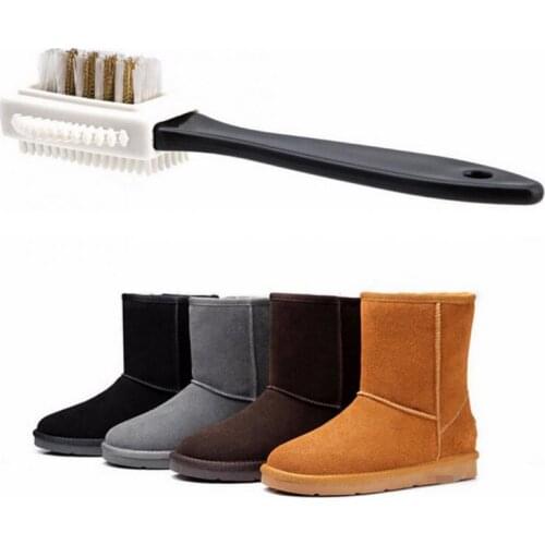 1PCS 3Side Shoe Brush Black Cleaning Brush For Suede Nubuck Boot Shoes Shape Shoe Cleaner Boot Leather Shoes Cleaning Tool