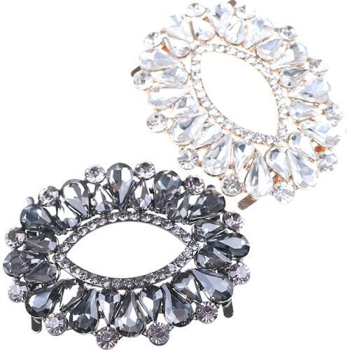 1Pc Rhinestone Metal Shoes Buckle Women Elegant Gray/White Color Bridal Shoe Clips Fashion Shoes Decor Accessories