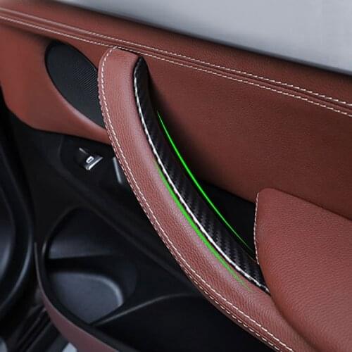 3pcs Carbon Style Car Accessories Interior Door Handle Pull Cover For BMW X5 F15 2014 2015 2016 2017 For X6 F16 2015 - 2018