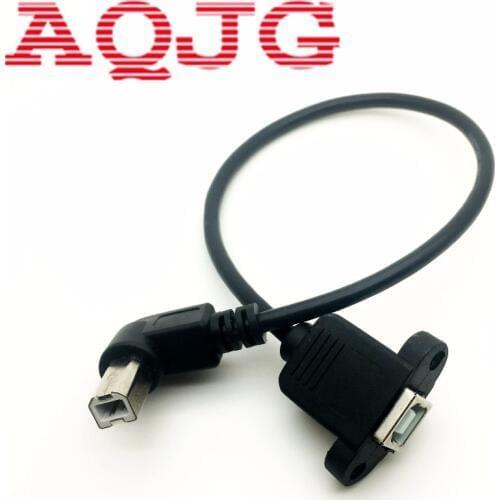 50cm Printer Panel Mount USB 2.0 B Female Socket To Micro USB 5 Pin Male Cable AQJG 30cm 90 degree