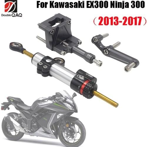 6061-T6 Aluminum Motorcycle Damper For KAWASAKI EX300 NINJA300 2013 - 2016 Steering Stabilize Damper Bracket Mount Kit
