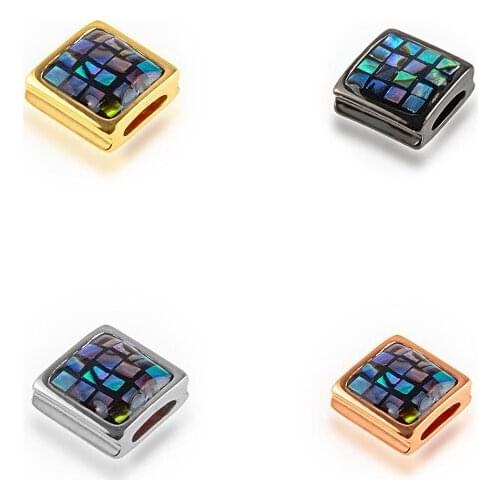 9*9mm abalone shell crystal micro pave cz zircon cubic zirconia beads DIY Copper necklace charm bracelet connectors tgcv3