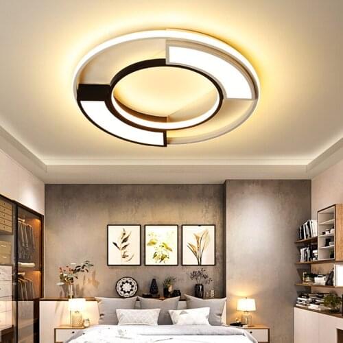 Nordic Acrylic Led Ceiling Lamp Creative Personality Living Room Bedroom Study Room Light Modern Simple Black White Body light