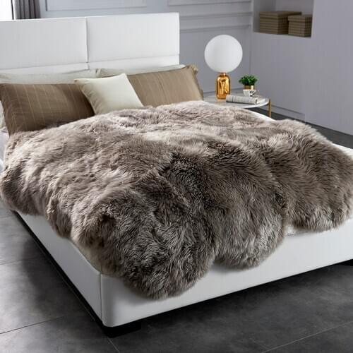 Australian Wool Bed Blanket Whole Sheepskin Bed Cushion Lambskin Thick Wool Leather Mattress Warm in Winter