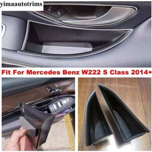 Car Inner Door Handle Armrest Storage Box Plastic Tray Holder Cover Trim Accessories For Mercedes Benz W222 S Class 2014 - 2020